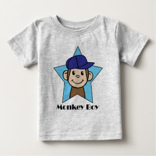 Cute Cartoon Clip Art Happy Monkey in Star w Hat Baby T-Shirt