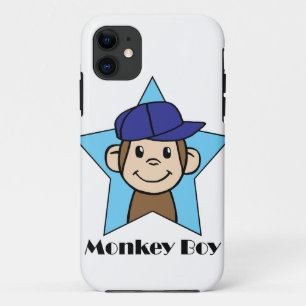 Cute Cartoon Clip Art Happy Monkey in Star w Hat iPhone 11 Case