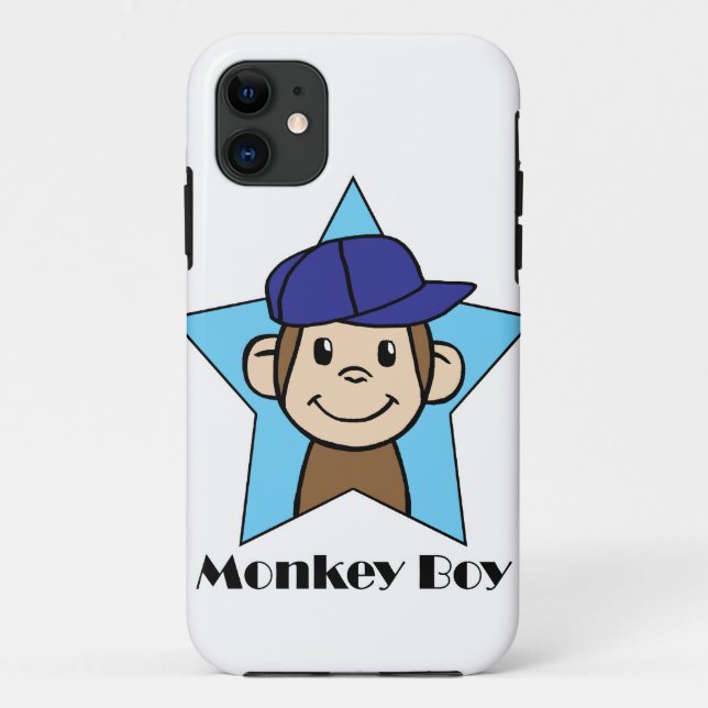 Cute Cartoon Clip Art Happy Monkey in Star w Hat Case-Mate iPhone Case (Back)