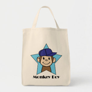 Cute Cartoon Clip Art Happy Monkey in Star w Hat Tote Bag