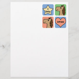 Cute Cartoon Clip Art I Love Horses