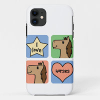 Cute Cartoon Clip Art I Love Horses