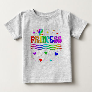Cute Cartoon Clip Art Rainbow Princess Tiara Baby T-Shirt