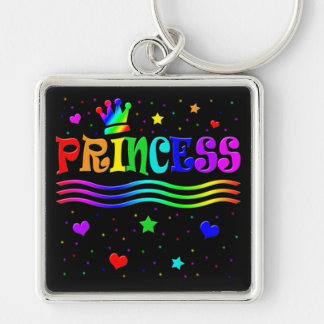 Cute Cartoon Clip Art Rainbow Princess Tiara Keychain