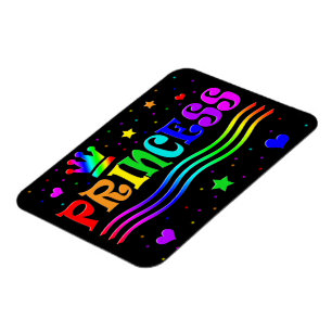 Cute Cartoon Clip Art Rainbow Princess Tiara Magnet