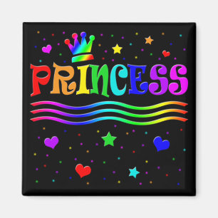 Cute Cartoon Clip Art Rainbow Princess Tiara Magnet