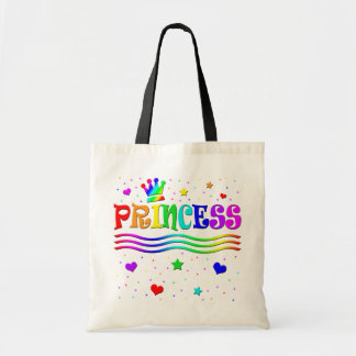 Cute Cartoon Clip Art Rainbow Princess Tiara Tote Bag