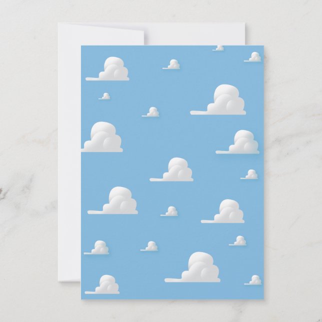 Cute cartoon cloud pattern invitation (Back)