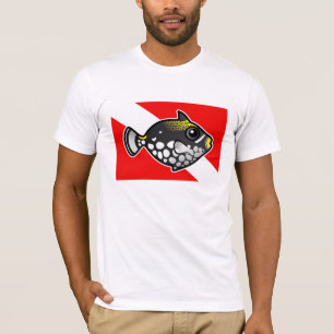 Cute Cartoon Clown Triggerfish Dive Flag T-Shirt