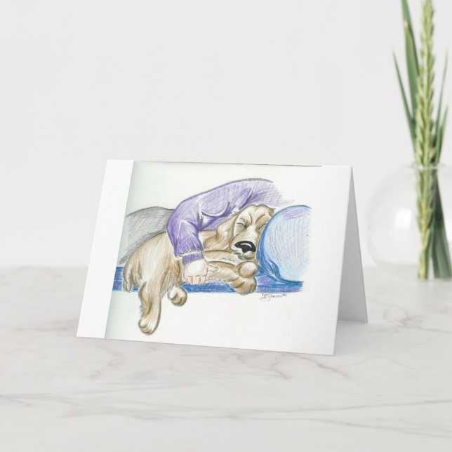 Cute Cartoon Cocker Spaniel Dog Card (Front)