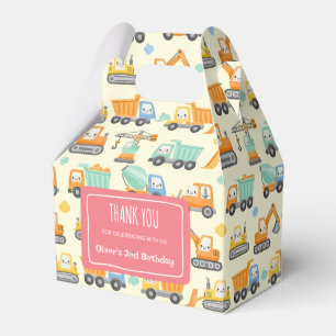 Cute Cartoon Construction Vehicles Favor Box