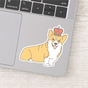 Cute Cartoon Corgi Queen With Crown