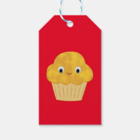Cute Cartoon Corn Muffin Pattern On Red