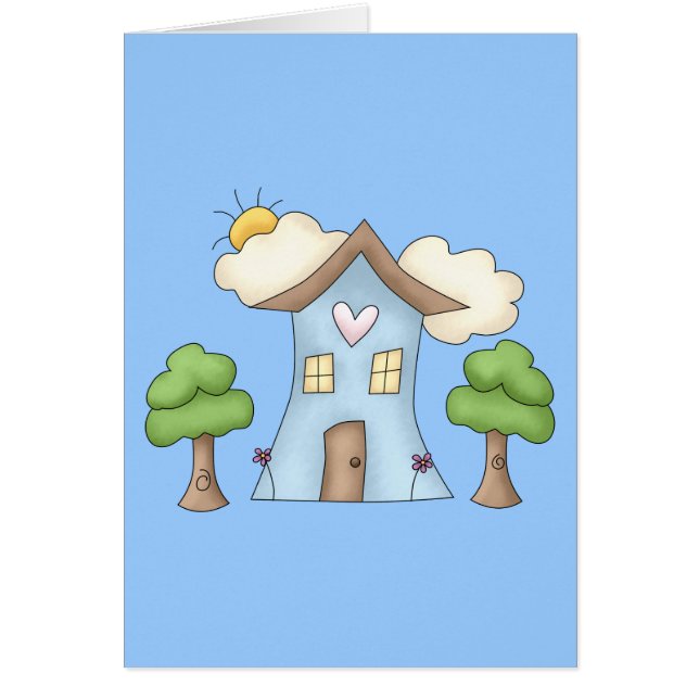 Cute Cartoon Country House Tree Scene (Front)