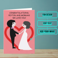 Cute Cartoon Couple Wedding Day Congratulations 