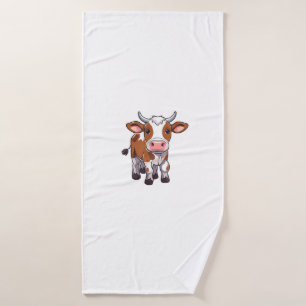 Cute Cartoon Cow Bath Towel