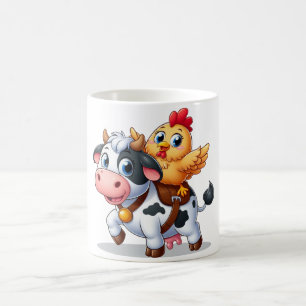 cute cartoon cow/chicken coffee mug