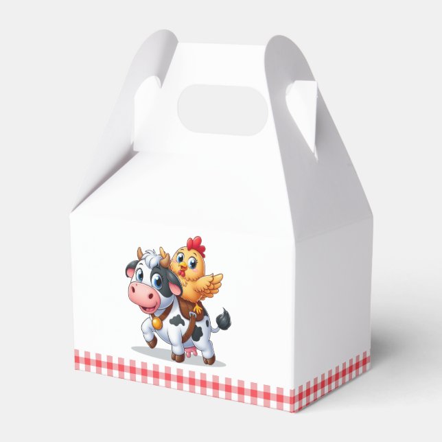 cute cartoon cow/chicken favor box (Front Side)