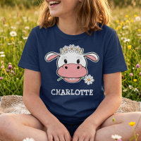 Cute Cartoon Cow | Custom Name Farm Animal T-Shirt