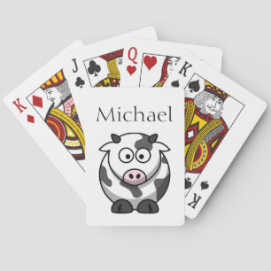 Cute Cartoon Cow Personalized Playing Cards