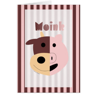 Cute cartoon cow + pig = Moink card