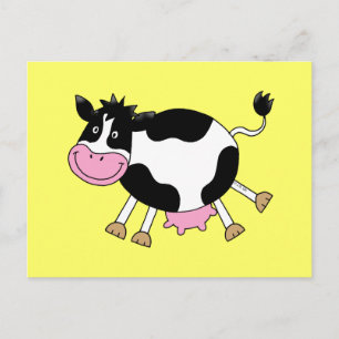 Cute cartoon cow postcard