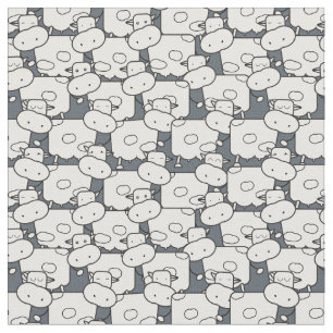 Cute cartoon cows fabric
