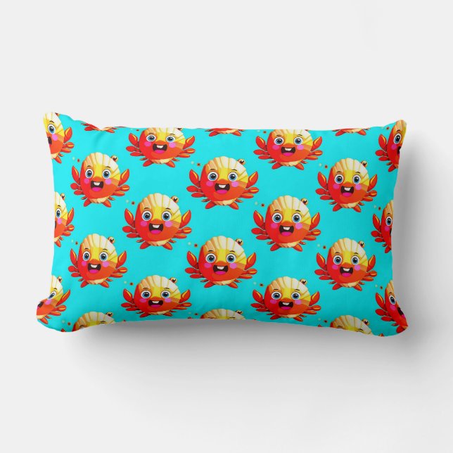 Cute Cartoon Crabs Lumbar Pillow (Front)