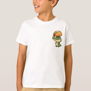 Cute Cartoon Crocodile Balancing Giant Taco T-Shirt