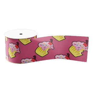 cute cartoon cupcake ribbon grosgrain ribbon