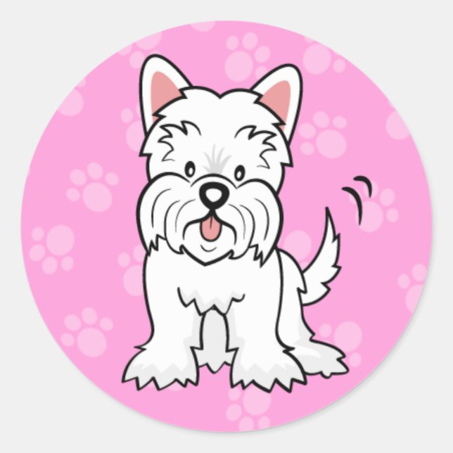 Cute Cartoon Cute Cartoon Westie Sticker (Front)