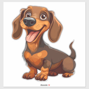 Cute Cartoon Dachshund Dog