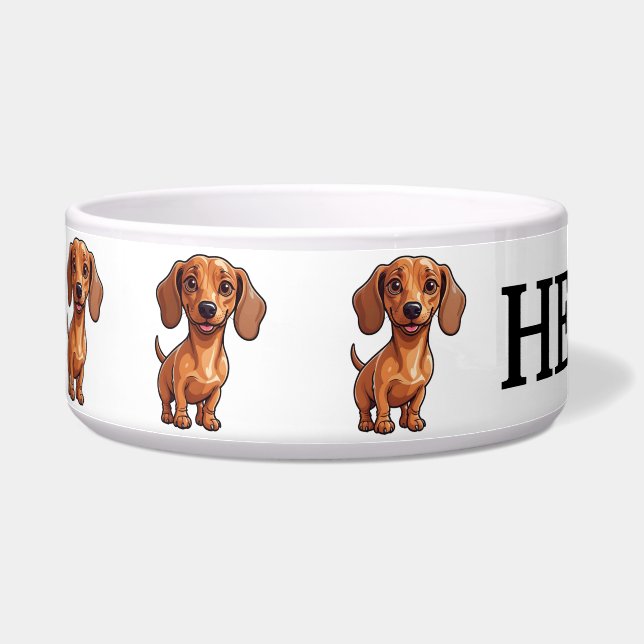 Cute Cartoon Dachshund Personalize (Left)