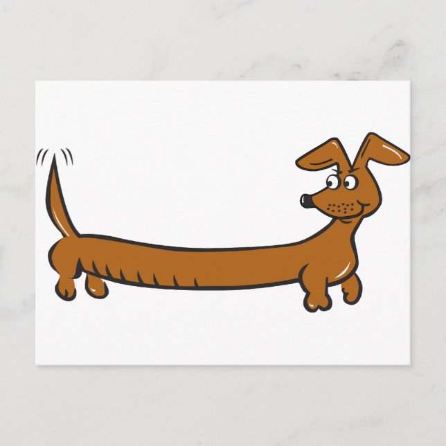 Cute Cartoon Dacjshund Postcard (Front)