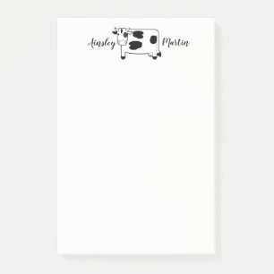 Cute Cartoon Dairy Cow Personalized Post-it Notes