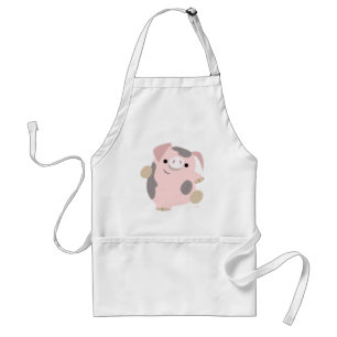 Cute Cartoon Dancing Pig Apron