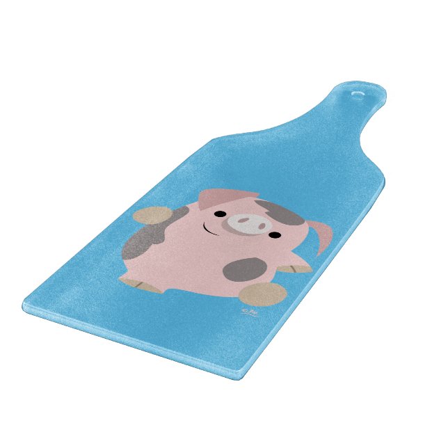 Cute Cartoon Dancing Pig Cutting Board Paddle (Corner)