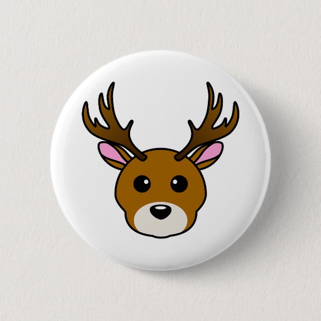 Cute Cartoon Deer 2 Inch Round Button (Front)