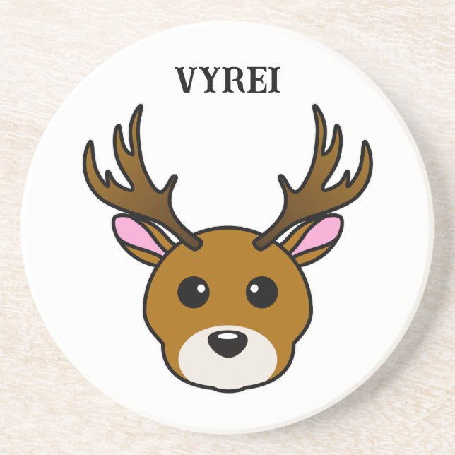 Cute Cartoon Deer Coaster (Front)