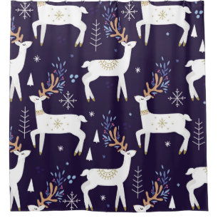 Cute cartoon deer seamless pattern, nursery backgr