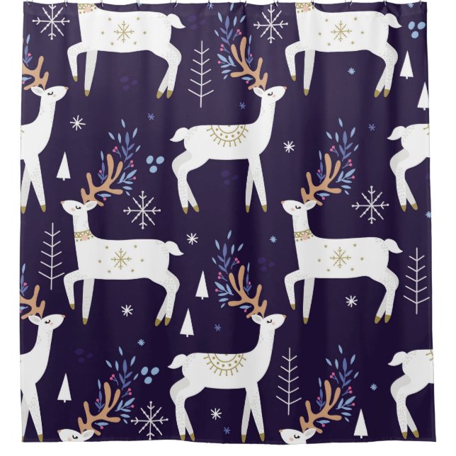 Cute cartoon deer seamless pattern, nursery backgr (Front)
