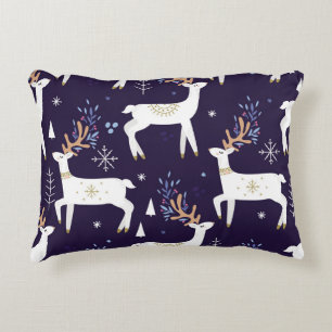 Cute cartoon deer seamless pattern, nursery backgr accent pillow