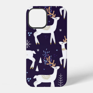 Cute cartoon deer seamless pattern, nursery backgr iPhone 12 case