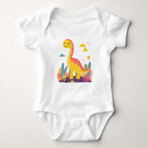 Cute Cartoon Dinosaur – Adorable Dino  Baby Bodysuit