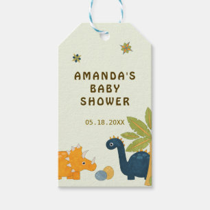 Cute Cartoon Dinosaur Baby Shower Gift Tags