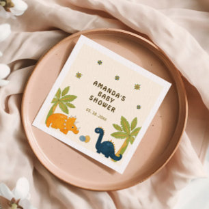 Cute Cartoon Dinosaur Baby Shower  Napkin