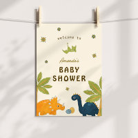 Cute Cartoon Dinosaur Baby Shower