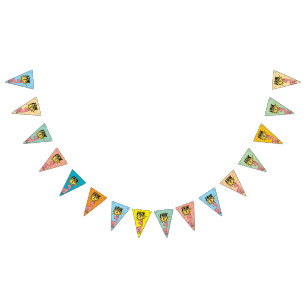 Cute Cartoon Dinosaur Birthday Bunting Flags