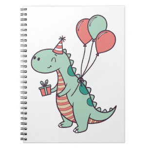 Cute Cartoon Dinosaur Birthday Design Notebook