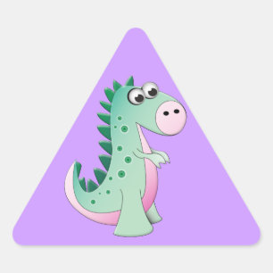Cute Cartoon Dinosaur Triangle Sticker
